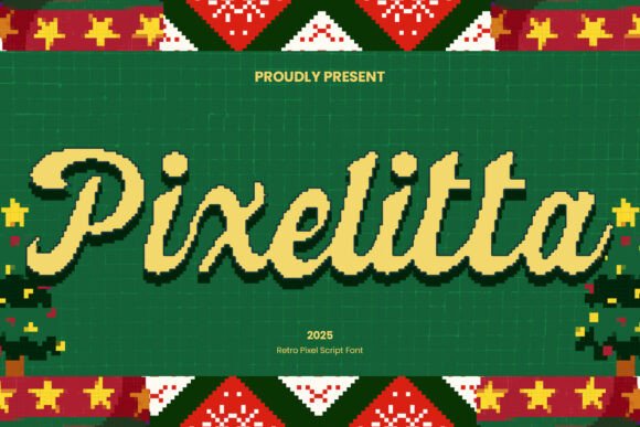 Pixelitta: Retro Pixel Script for Holiday Design